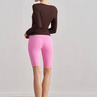Julia Side Ruched Ribbed Long Sleeve Top