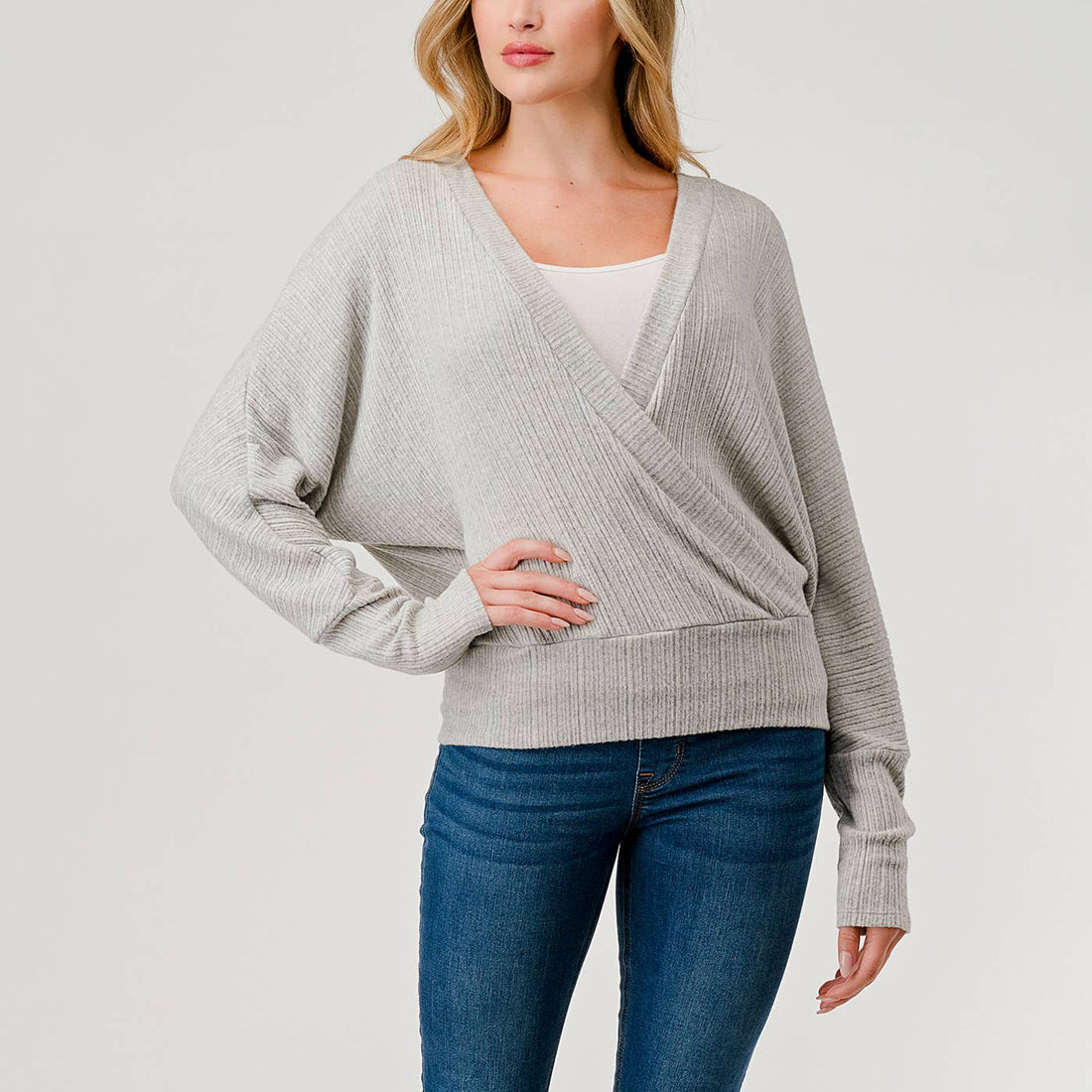 Crossover Dolman Style Sleeve Top