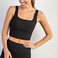 Ribbed Square Neck Crop Tank