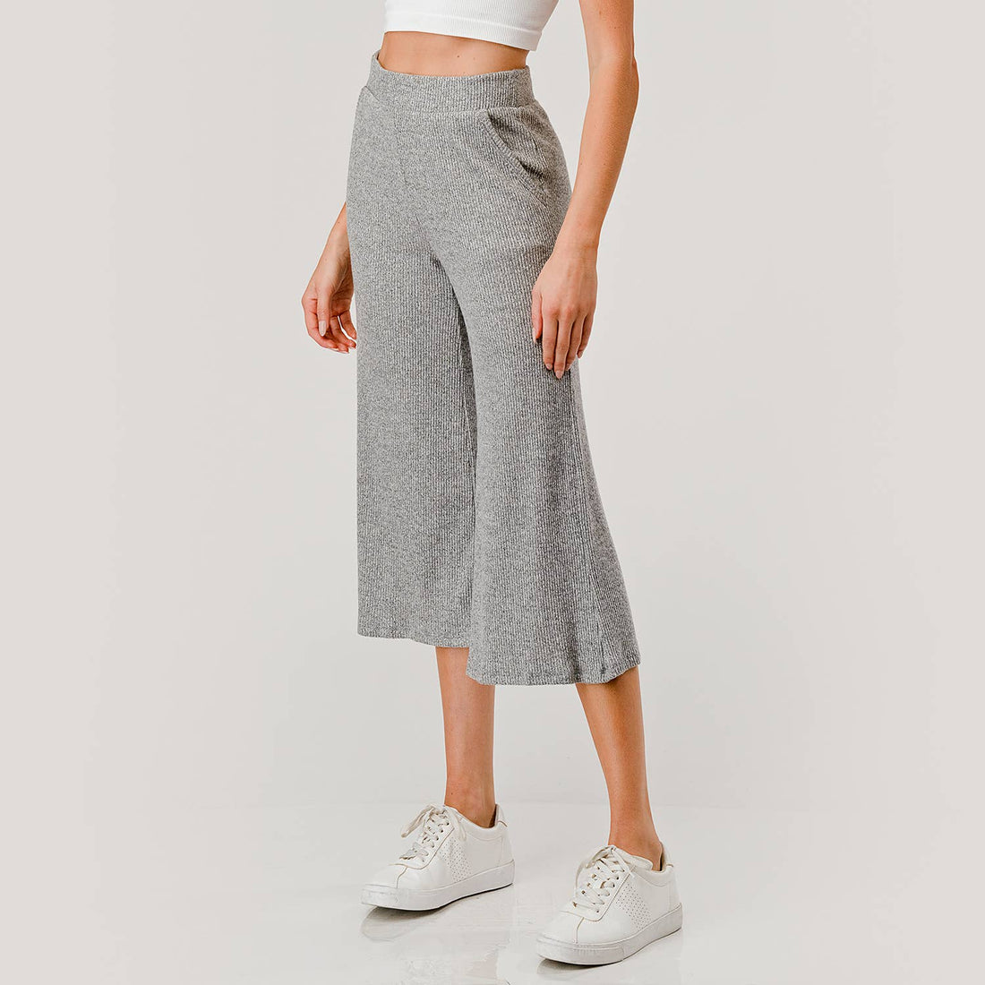 Brushed Rib Knit Lounge Capri
