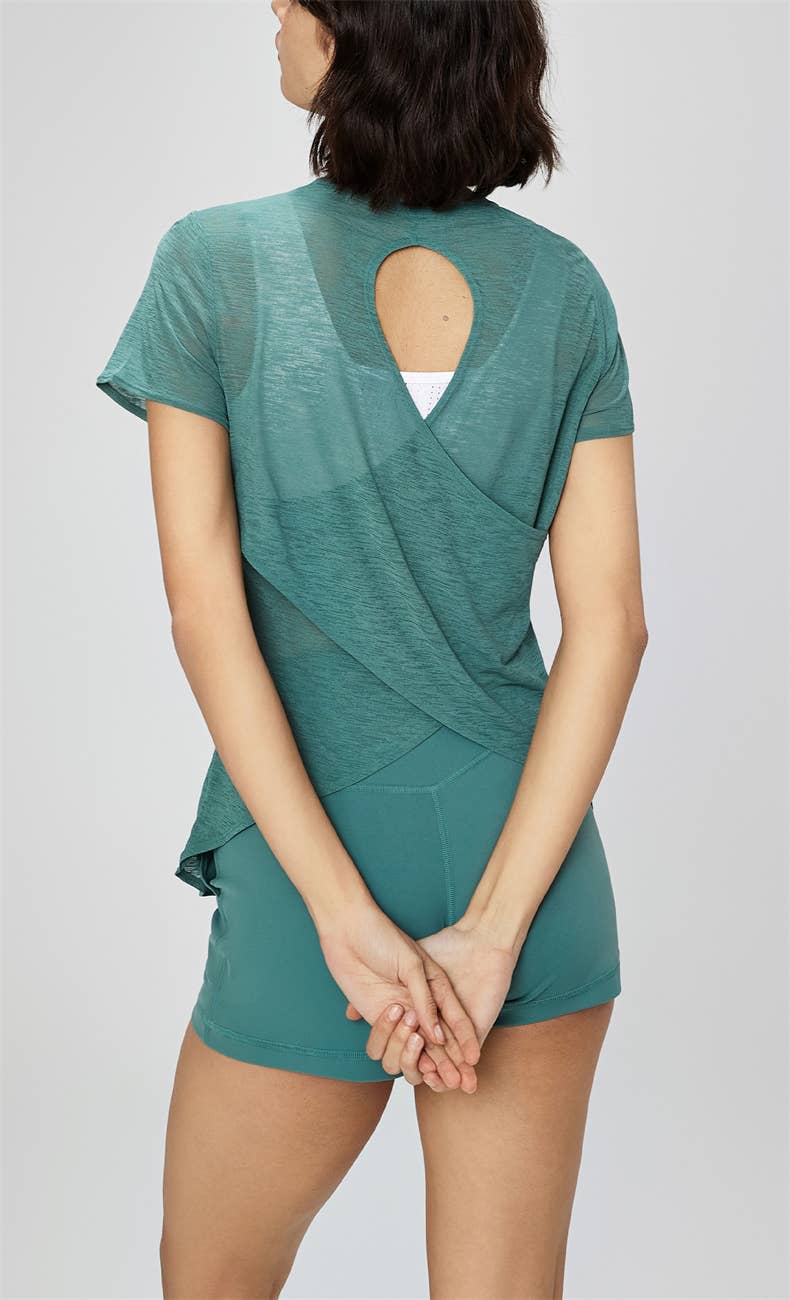 Gillian Open Back Cover Up Active T-Shirt