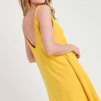 Twist Strap Low Back Dress with Pockets