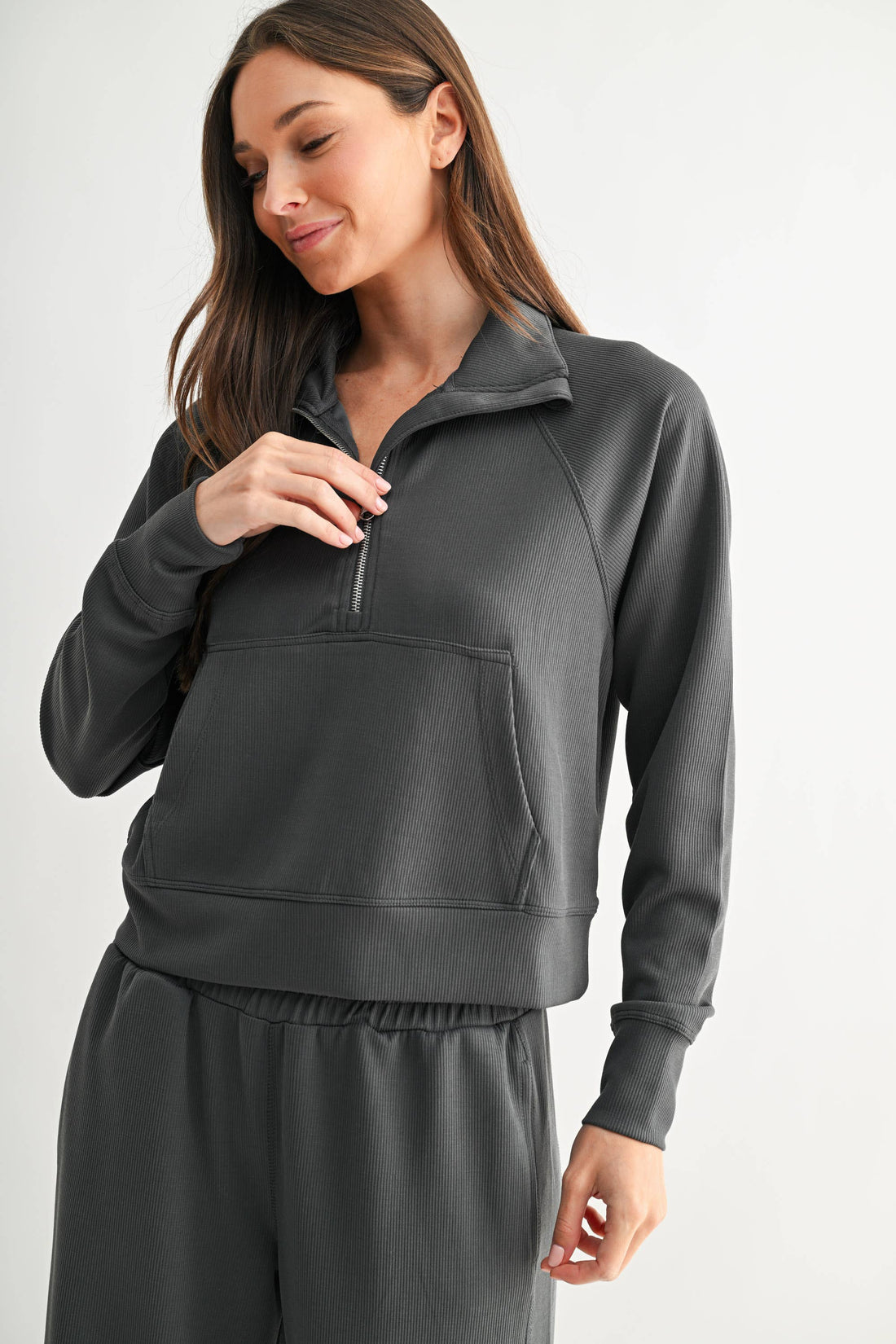 Luxe 1/4 Zip Rib Sweater