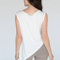 Asymmetrical Hem Knit Athleisure Top