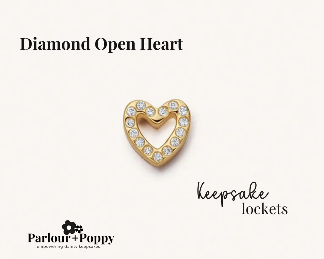 Diamond Open Heart Charm