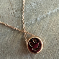 Choose Joy Reversible Smiley Face Necklace in Gold