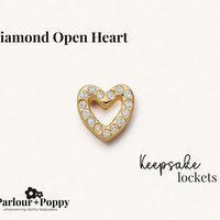 Diamond Open Heart Charm