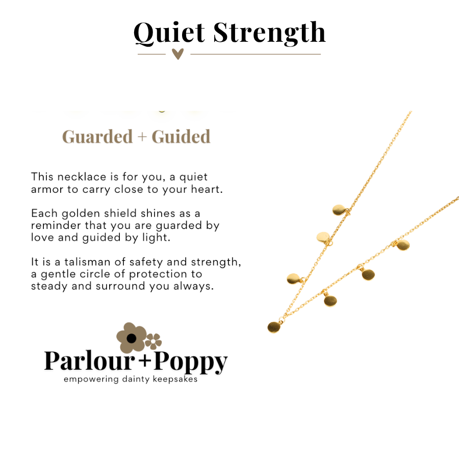 Quiet Strength Guarded and Guided Dainty Medallion Necklace in Silver and Gold