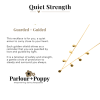Quiet Strength Guarded and Guided Dainty Medallion Necklace in Silver and Gold
