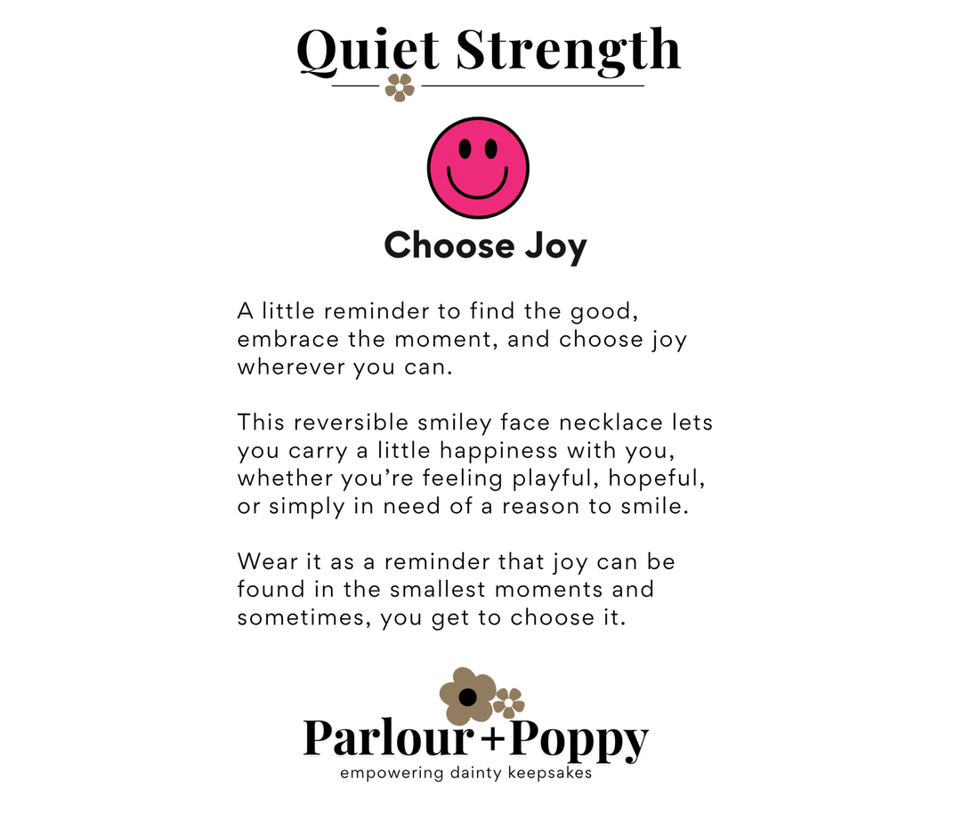 Choose Joy Reversible Smiley Face Necklace in Gold