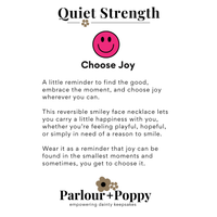 Choose Joy Reversible Smiley Face Necklace in Gold