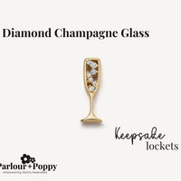 Diamond Champagne Glass Charm