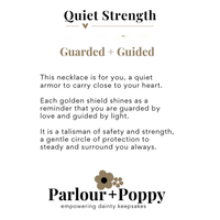 Quiet Strength Guarded and Guided Dainty Medallion Necklace in Silver and Gold