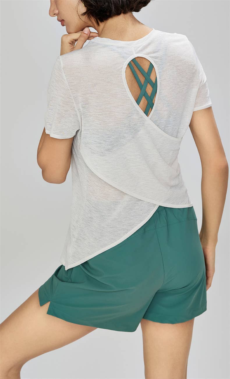 Gillian Open Back Cover Up Active T-Shirt