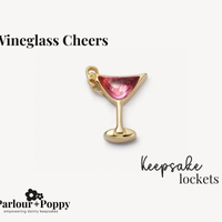 Wineglass Cheers Charm