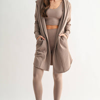 Open Front Longline Hoodie Cardigan