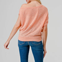 Off-Shoulder Knitted Short Sleeve Dolman
