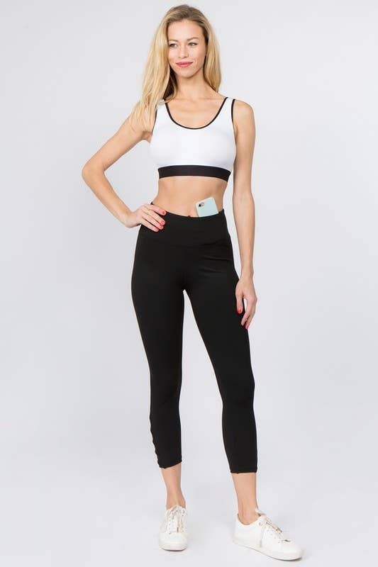 Active Crisscross Mesh Ankle Capri Legging