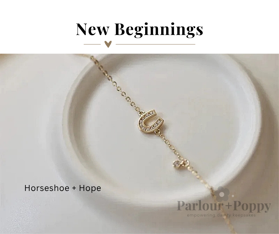 Horseshoe + Hope Dainty Gold Horseshoe Bracelet in Gold or Silver