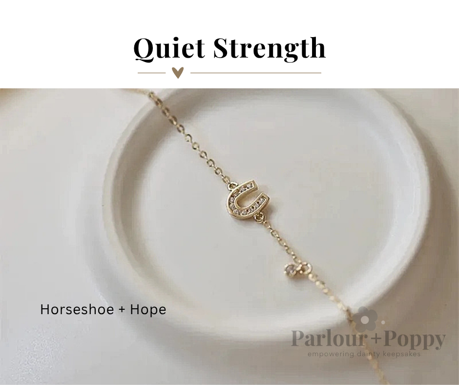 P + P Horseshoe + Hope Dainty Gold Horseshoe Bracelet in Gold or Silver