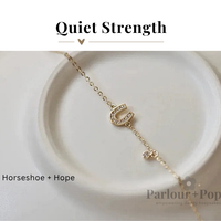 P + P Horseshoe + Hope Dainty Gold Horseshoe Bracelet in Gold or Silver