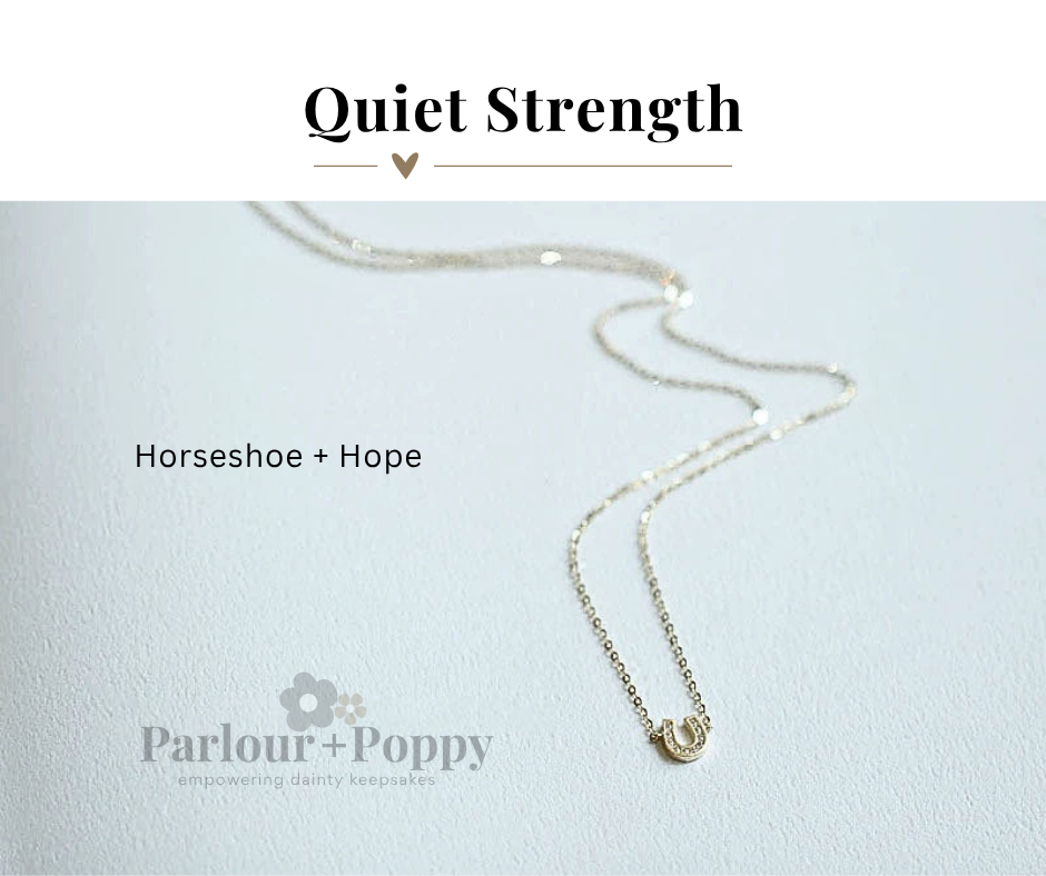 P + P Horseshoe + Hope Dainty Horseshoe + CZ Necklace