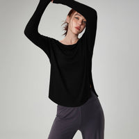 Ianna Boat Neck Relaxed Fit Long Sleeve