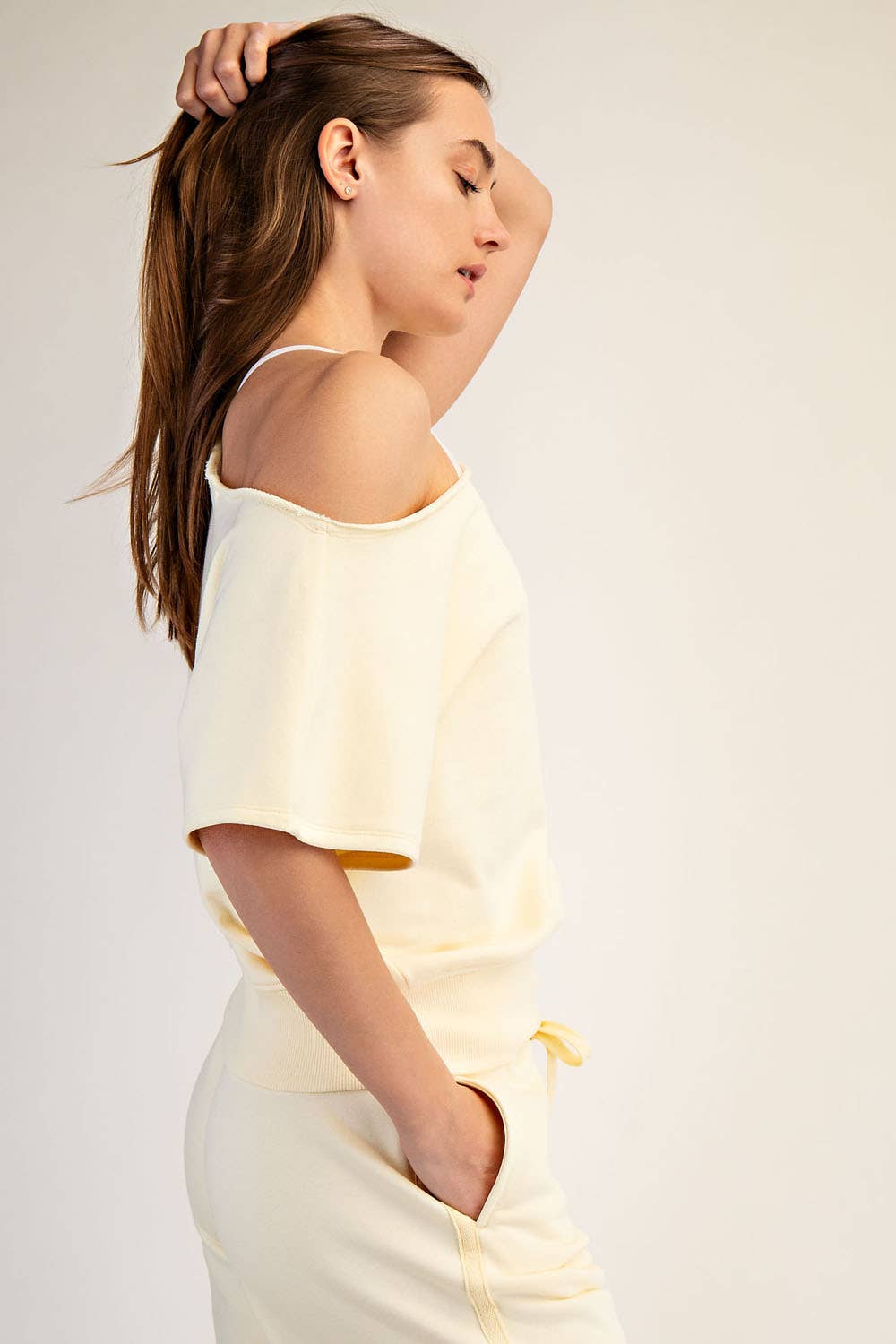 French Terry Off the Shoulder Top