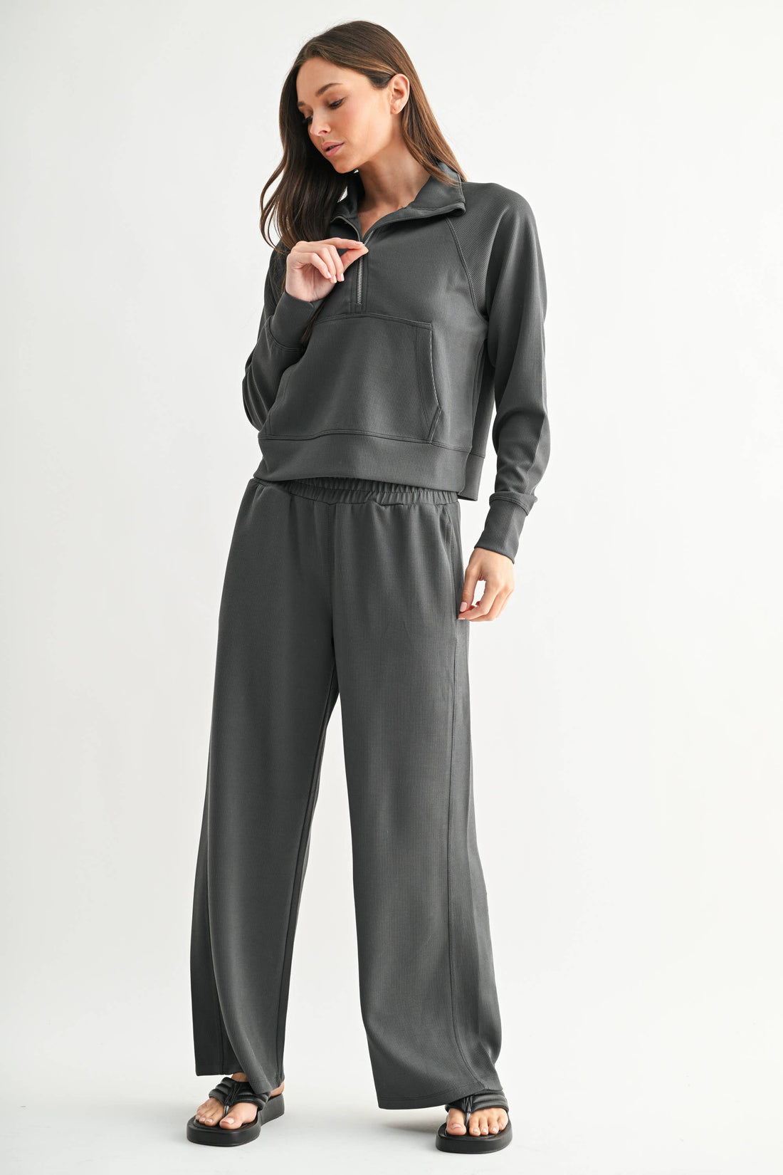 Luxe 1/4 Zip Rib Sweater