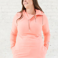 Pink Cement Pullover 1/4 Zip Hoodie