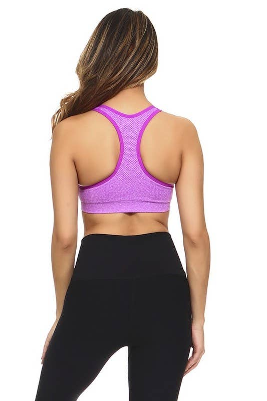 Marled Knit Activewear Sports Bra