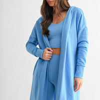 Open Front Longline Hoodie Cardigan