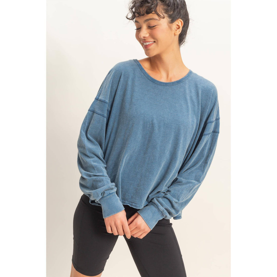 Cross Detail Open Back Long-Sleeve Top