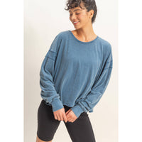 Cross Detail Open Back Long-Sleeve Top
