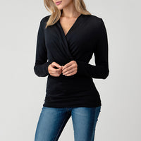 Surplice Long Sleeve Modal Top