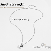 Quiet Strength "Growing and Glowing" Bean Necklace in Silver and Gold