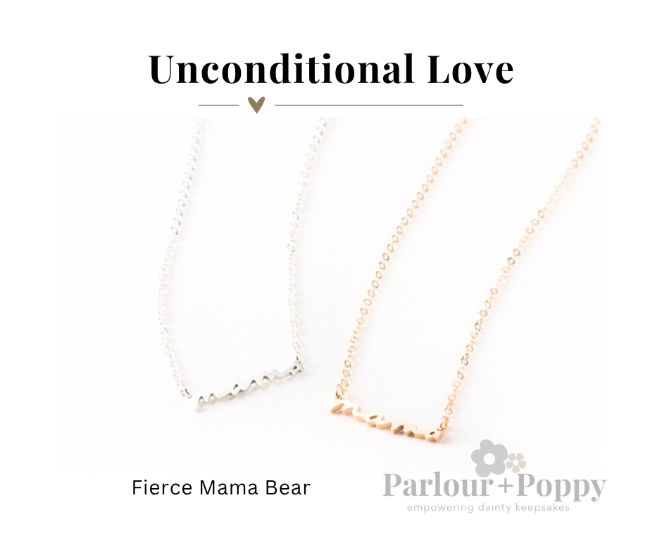 Unconditional Love Mama Script Necklace