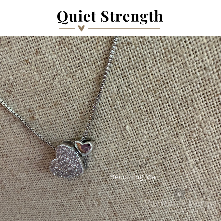 Healing Journey Becoming Me Two Hearts Necklace in Sterling Silver