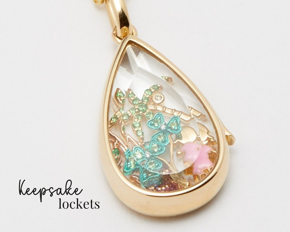 Teardrop Glass Keepsake Locket Necklace