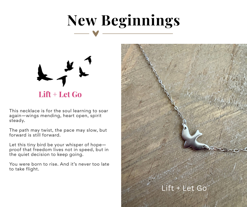New Beginnings Flying Bird Necklace in Silver and Gold