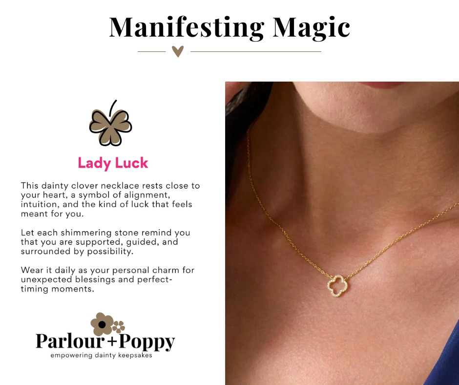 Manifesting Magic A Little Luck Clover Necklace in Silver and Gold