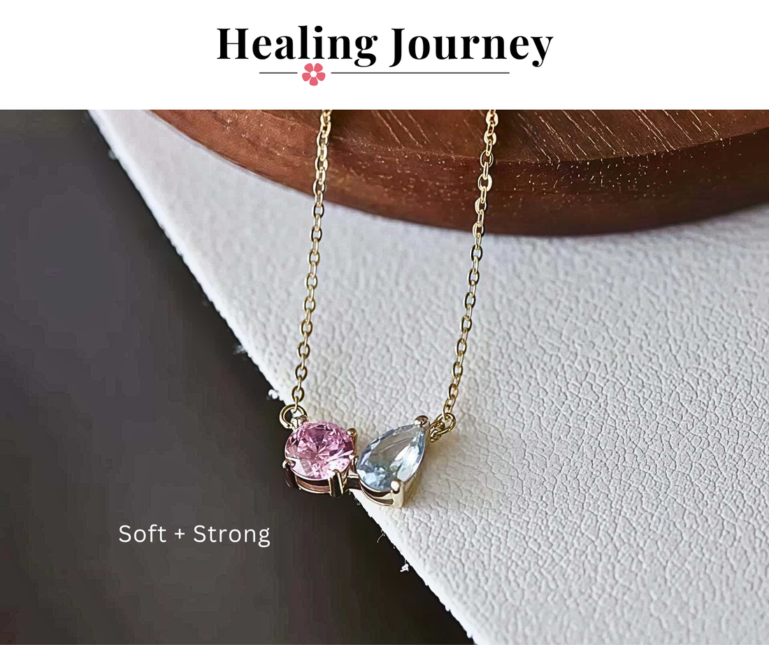 P + P Soft + Strong Pink and Blue Zircon Gemstone Necklace