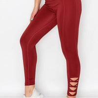 Lattice Ankle Cutout Activewear Leggings