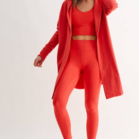 Open Front Longline Hoodie Cardigan