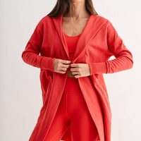 Open Front Longline Hoodie Cardigan