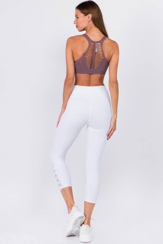 Active Crisscross Mesh Ankle Capri Legging