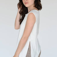 Asymmetrical Hem Knit Athleisure Top
