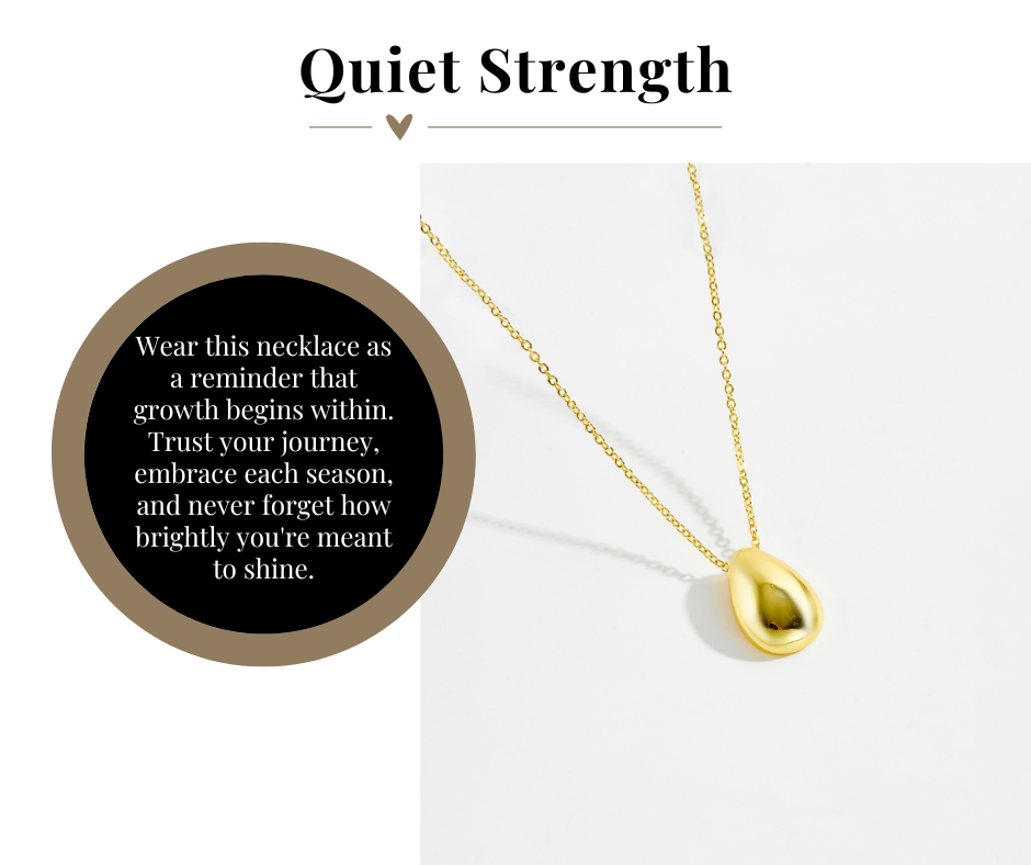 Quiet Strength "Growing and Glowing" Bean Necklace in Silver and Gold