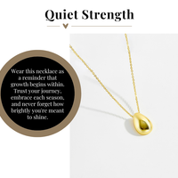 Quiet Strength "Growing and Glowing" Bean Necklace in Silver and Gold