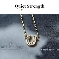 P + P Horseshoe + Hope Dainty Horseshoe + CZ Necklace